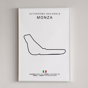 Monza racebaan poster, Italiaanse motorsport print, Autodromo Nazionale Monza, racebaan kaart kunst, race kunst aan de muur, Monza Circuit Art Print