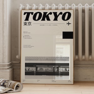 Tokyo Subway Print, Japan Travel Poster, Modern Tokyo Wall Art, Japan Film Photography, Narita Airport Train Station Art, Retro Tokyo Poster