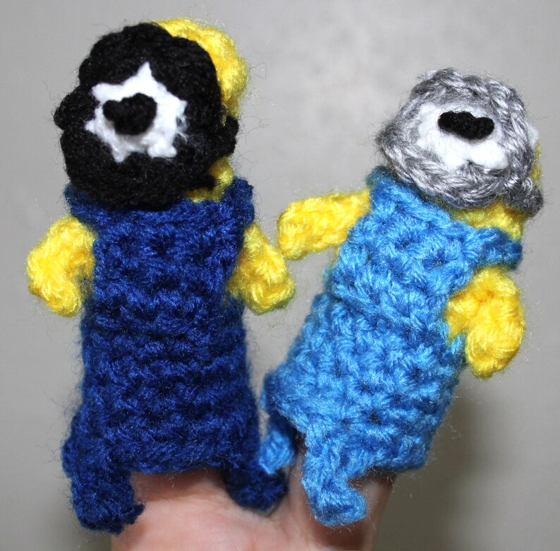 Lab Assistant Minion Finger Puppet Toy Crochet Pattern image 2