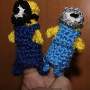 Lab Assistant Minion Finger Puppet Toy Crochet Pattern image 1