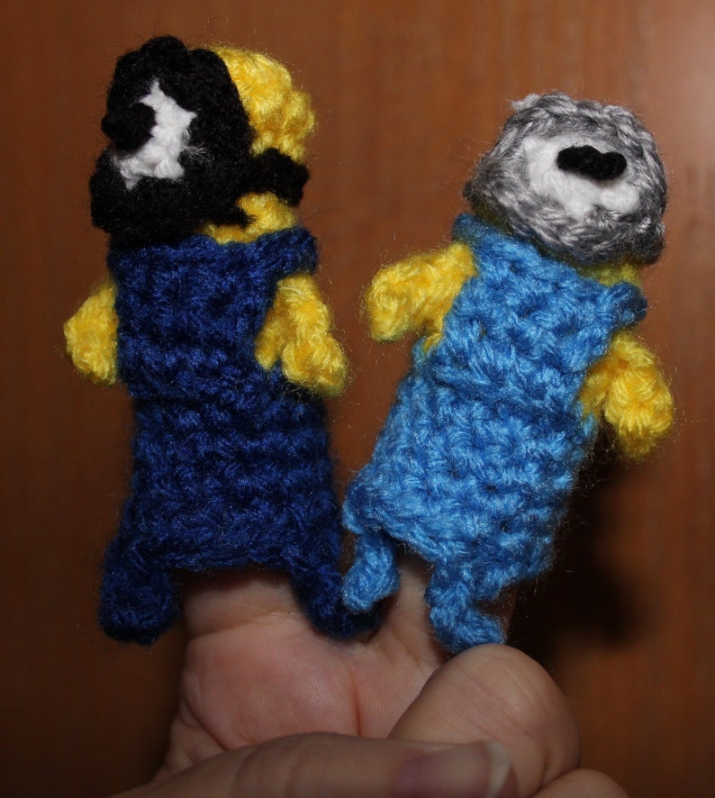 Lab Assistant Minion Finger Puppet Toy Crochet Pattern image 1