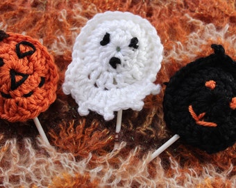 Halloween Sucker Covers and Finger Puppets Crochet Pattern