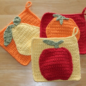Fruity Pot Holder Hot Pad Kitchen Home Decor Crochet Pattern