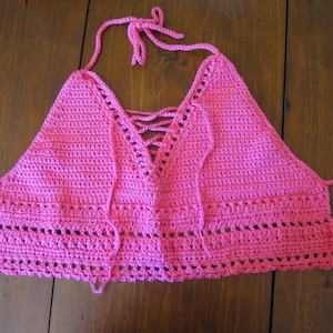 Hot Pink Halter Top Crochet Pattern