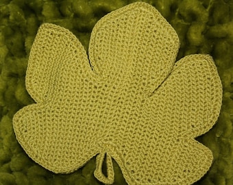 Fig Leaf Potholder Hotpad Kitchen Home Decor Crochet Pattern