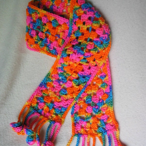 Granny Stitch Children's Scarf Clothing Accessory Crochet Pattern