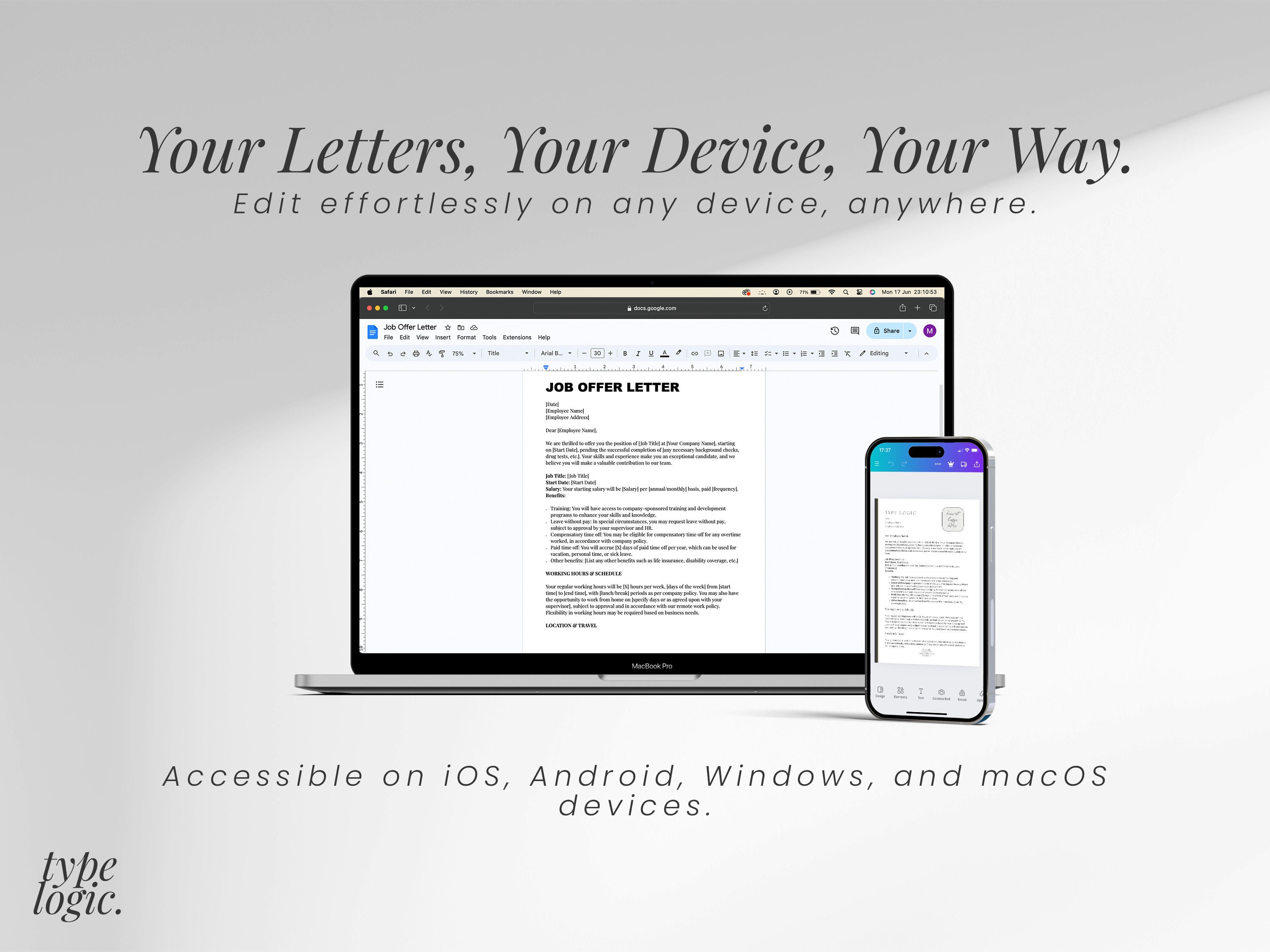 Printable Job Offer Letter Template - Editable Canva, Word & PDF - Etsy
