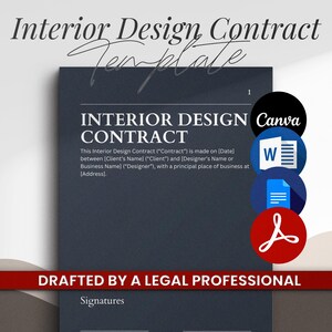 Interior Design Contract Template, Customizable for Small Businesses ...