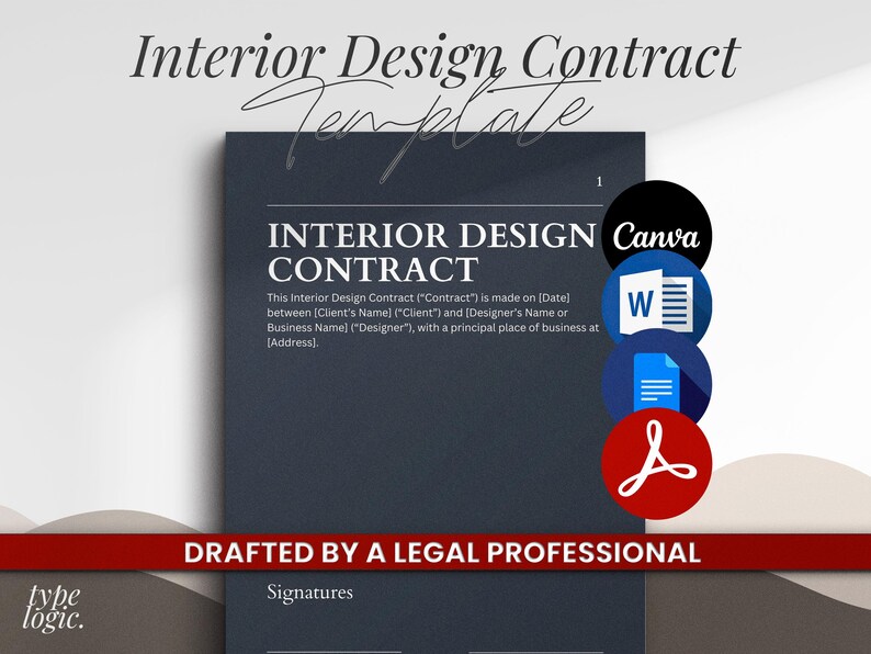 Interior Design Contract Template, Customizable for Small Businesses ...
