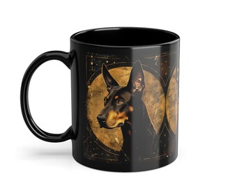 Tazza dorata tripla Doberman