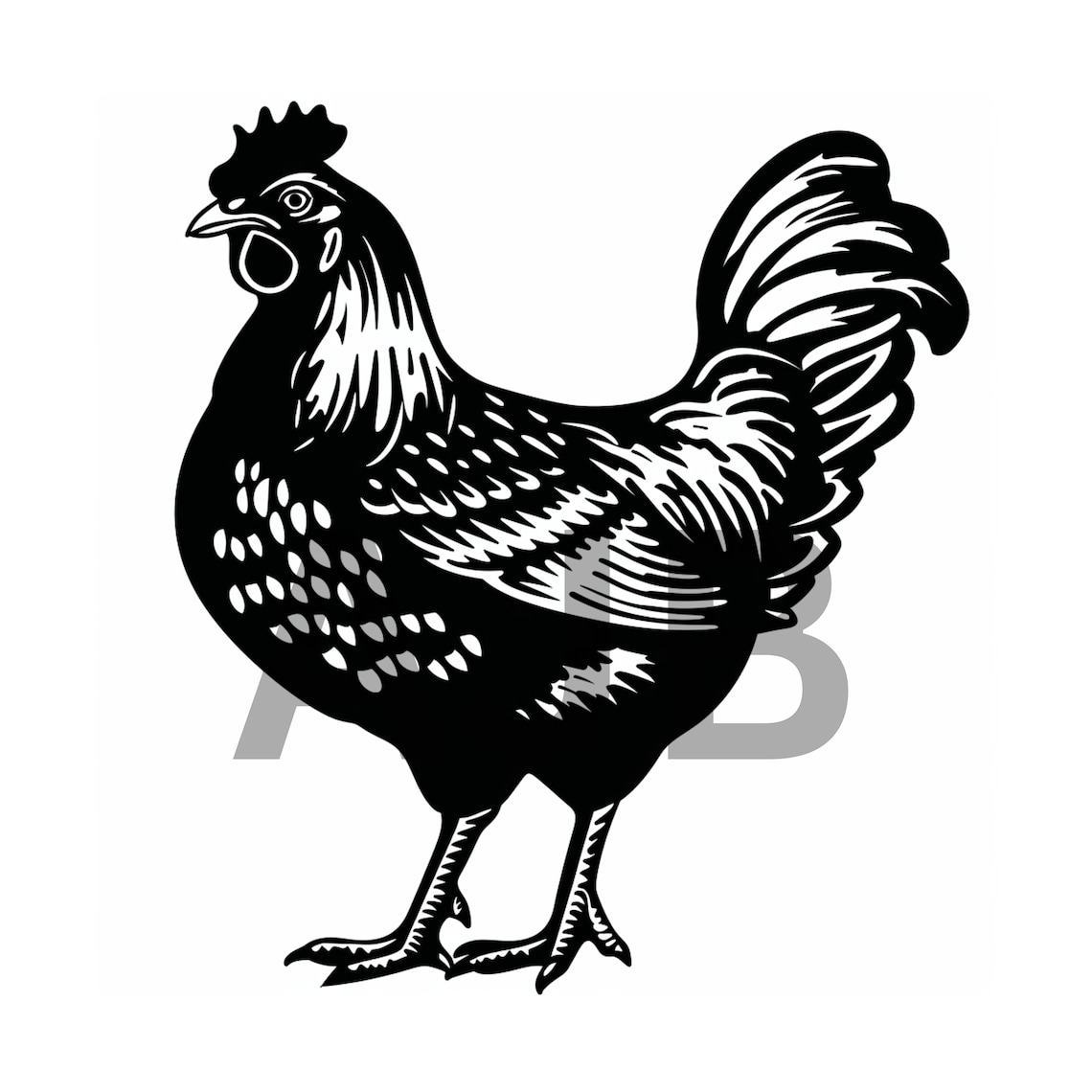 Chicken Vector Art, Farm Animal SVG, PNG, DXF (digital Download) - Etsy