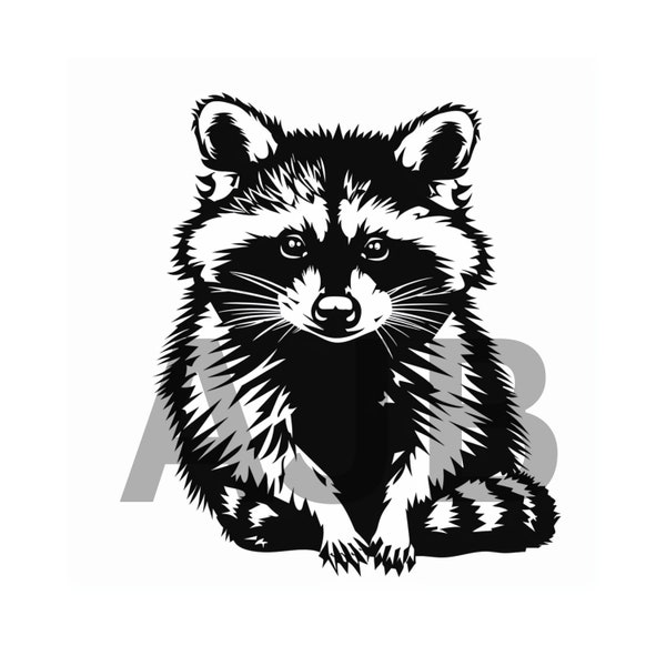 Racoon svg file, Racoon png file, Racoon dxf file, Racoon laser engraving file, Racoon Cricut file, Racoon tshirt, Racoon Sublimation