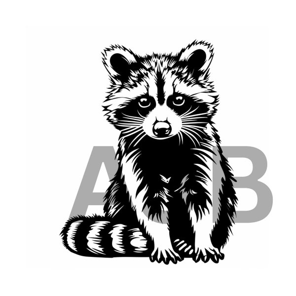 Racoon svg file, Racoon png file, Racoon dxf file, Racoon laser engraving file, Racoon Cricut file, Racoon tshirt, Racoon Sublimation