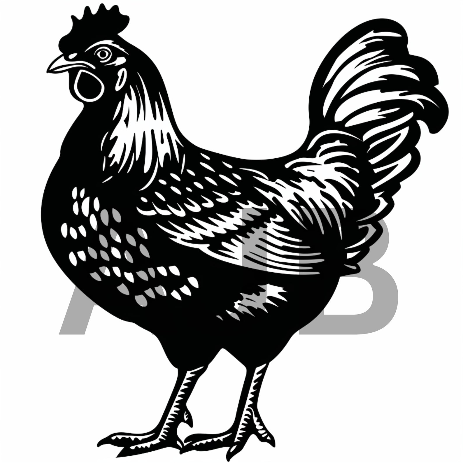 Chicken Vector Art, Farm Animal SVG, PNG, DXF (digital Download) - Etsy