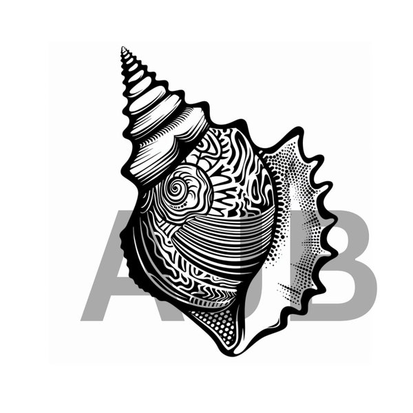 Seashell svg file, Seashell png file, Seashell dxf file, Seashell cricut design, Seashell t-shirt design, Seashell laser etching file