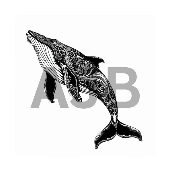 Whale svg file, Whale png, Whale dxf, Whale t-shirt design, Whale cricut design, Whale laser engraving design, Whalw tumbler design