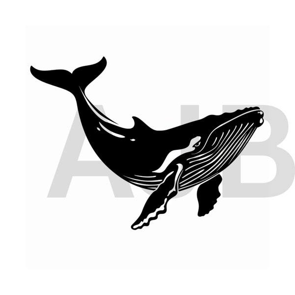 Whale svg file, Whale png, Whale dxf, Whale t-shirt design, Whale cricut design, Whale laser engraving design, Whalw tumbler design