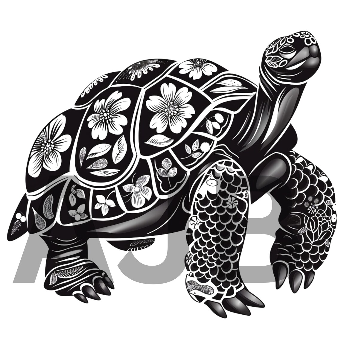 Floral Tortoise SVG, PNG, DXF Files for Cricut, T-shirt (digital ...