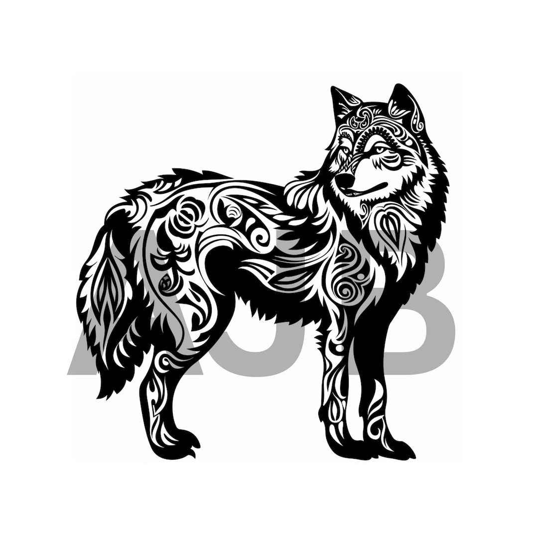 Ornate Wolf Design, SVG PNG DXF, Cricut, Laser Cut File - Etsy