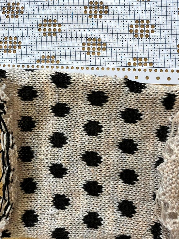 Polka Dot Pattern Knitting Machine Punchcard Pre-punched Brother