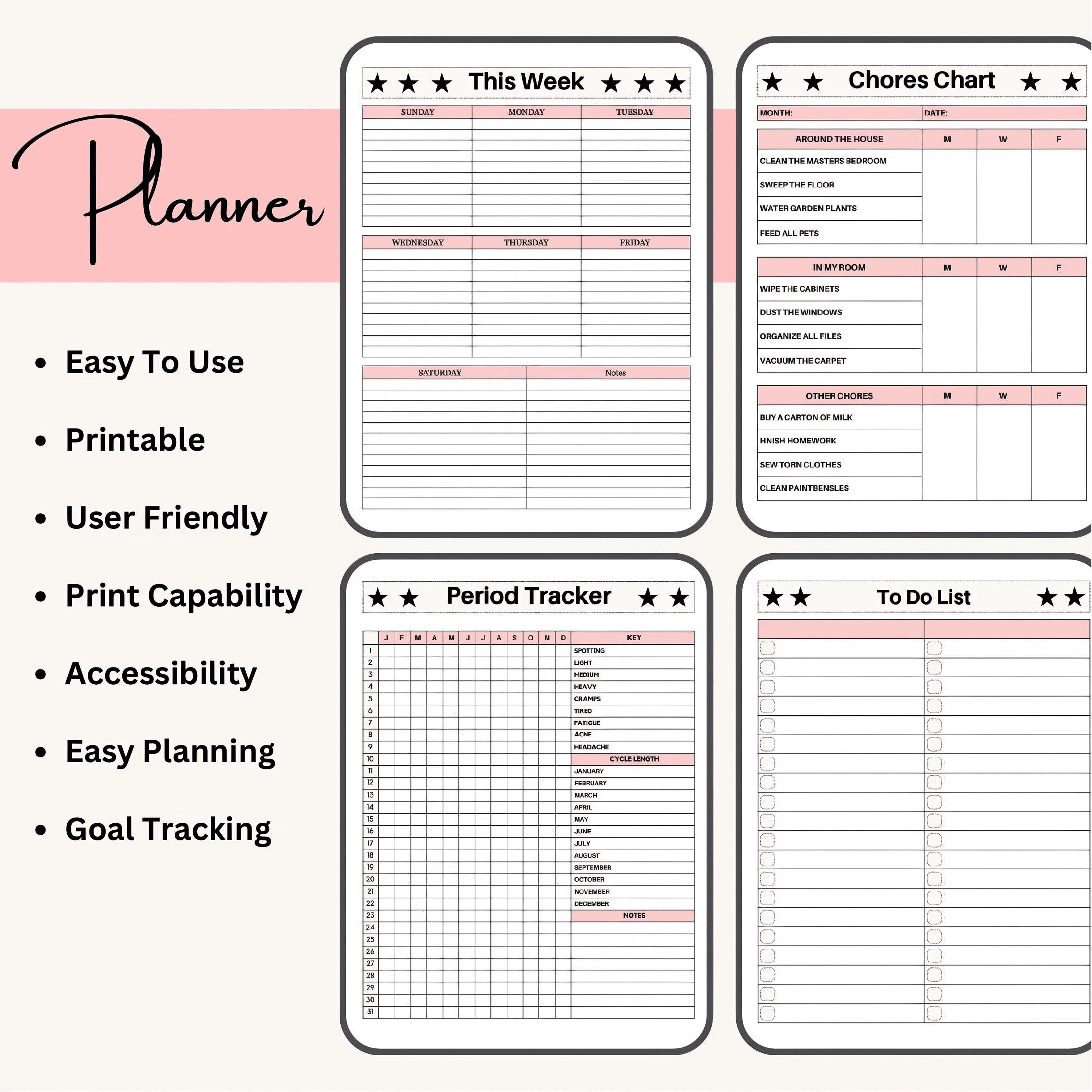 Busy Mom Digital Planner Home Management Printable Ultimate Life ...