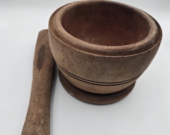 Traditional African Wooden Spice Mortar and pestle