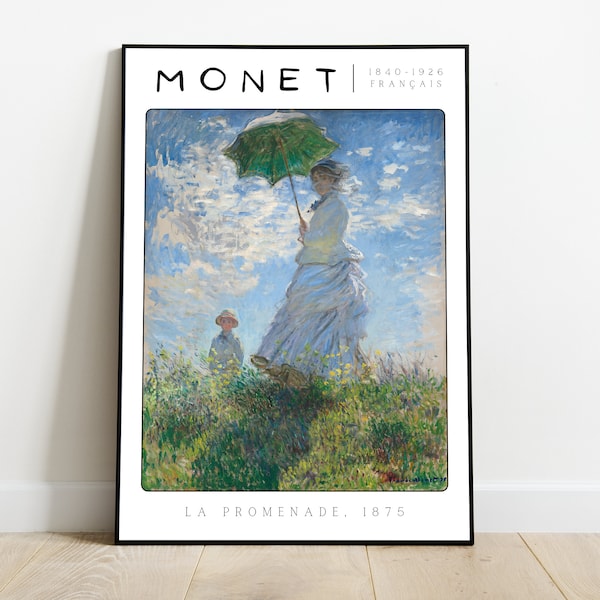 Affiche Claude Monet « La promenade » Décoration murale, impression d’œuvre d'art décorative