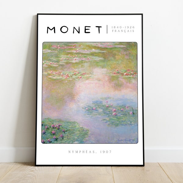 Affiche paysage Claude Monet « Nymphéas  » Art mural de tableau ancien, Décoration pour la maison, Œuvre d'art  imprimé