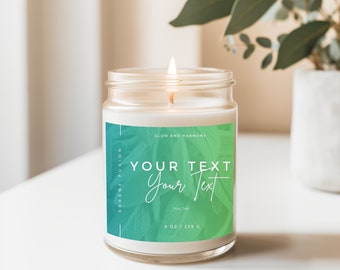 Vela personalizada de cera de soja de aromaterapia, regalo de vela personalizable