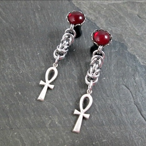 Ankh Gauged Earrings - Available in 6g-0g Ankh Gauged Earrings - Available in 6g-0g