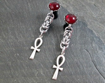 Ankh Gauged Earrings - Available in 6g-0g Ankh Gauged Earrings - Available in 6g-0g