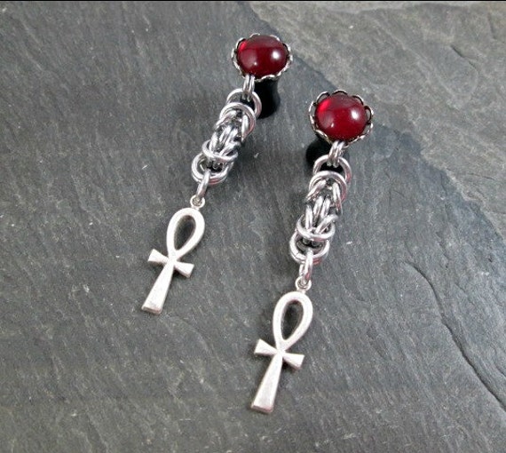 Ankh Gauged Earrings - Available in 6g-0g Ankh Gauged Earrings - Available in 6g-0g