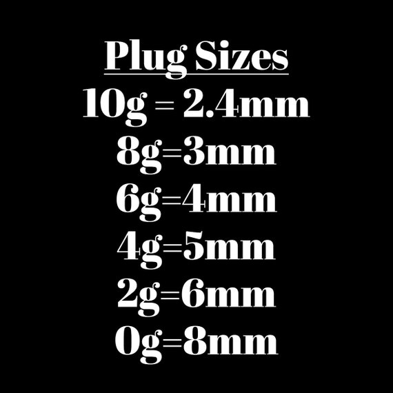 Plugs Gauges Sizes Chart