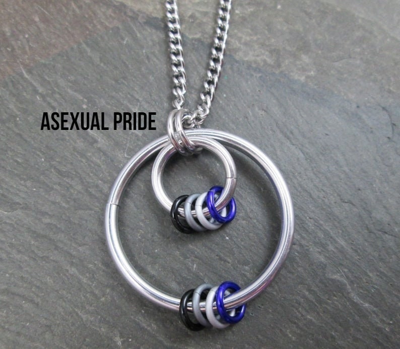 LGBTQ Pride Pendant, Aluminum Hoops, Stainless Steel Chain, Choose Your Colors, Gay, Bi, Trans, Pan, Ace, Non Binary, Genderfluid, Poly image 5