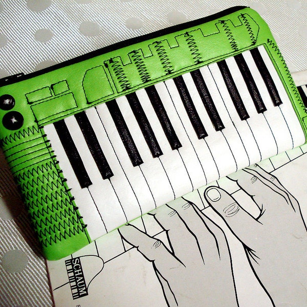 The ILITT-500 Keyboard Clutch Wallet with Detachable Wrist Strap- Neon Green