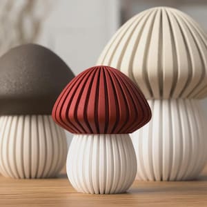 Pilz-Teelichthalter, Flauschige Oberfläche (3 Größen, LED-kompatibel)
