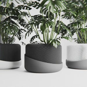 Japandi Blumentopf Selbstbewässernd | Pflanztopf 3D Druck | Minimalistischer Pflanzen Topf | Self Watering Planter | Home Deko