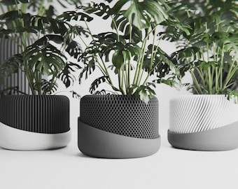 Japandi Blumentopf Selbstbewässernd | Pflanztopf 3D Druck | Minimalistischer Pflanzen Topf | Self Watering Planter | Home Deko