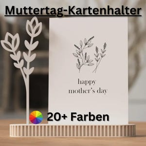 Muttertags-Foto-Kartenhalter – 3D-gedruckter Herzständer für Fotos & Karten | Geschenk für Mama | Dekoration zum Muttertag