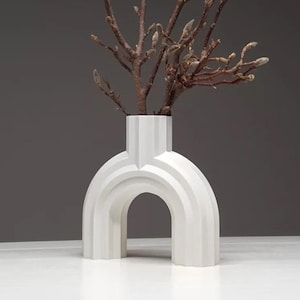 Vase mit Rillen-Design: schlank, matt - 3D-Druck, wasserdicht