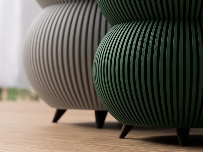 Maceta moderna: Maceta elevada con patas desmontables - Plástico PLA imagen 3