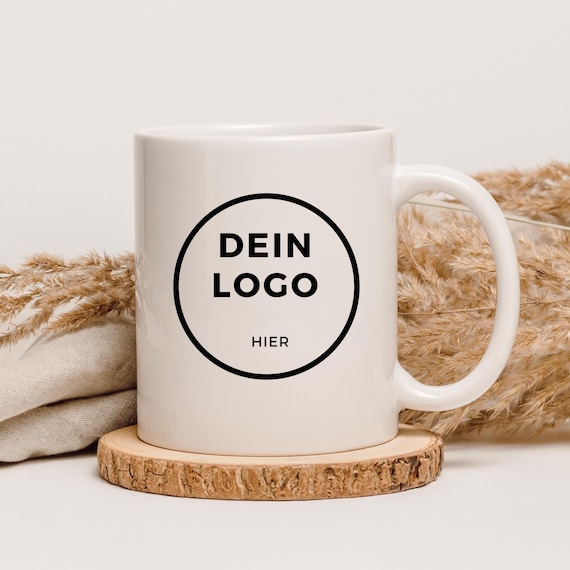 Werbetasse mit Logo – Personalisierte Tasse 330ml | Bedruckte Tasse als Werbegeschenk | Spülmaschinenfest | Ab 1 Stück