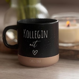 Tasse personalisierbar Kollegin mit Herz – Stilvolle Geschenkidee Büro Freundin Kaffeetasse individuell gestaltet