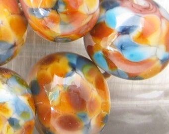 Camino Autumn Lampwork Spacer Beads Organic   Brown Blue Black Ivory sra Choose Quantity 2-6 sets
