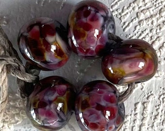 Sweet Valentine Lampwork Spacer Beads Red Pink Purple Choose 2 to 6 sra