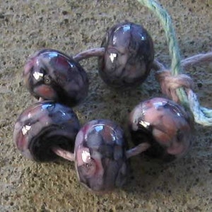 Pink Purple Hydrangea Garden Handmade Lampwork Glass Frit Spacer Beads 2 4 5 or 6 Bead Sets image 3