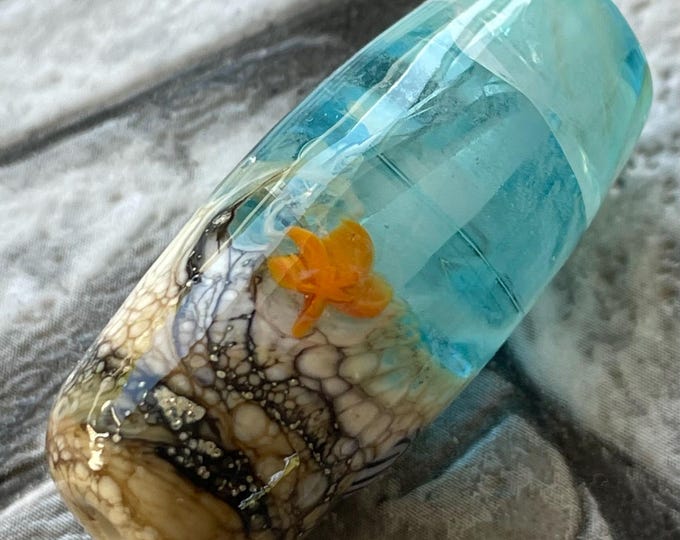 Lampwork Tube Focal Bead Sea Urchin Beach Misty Ocean Organic - Etsy