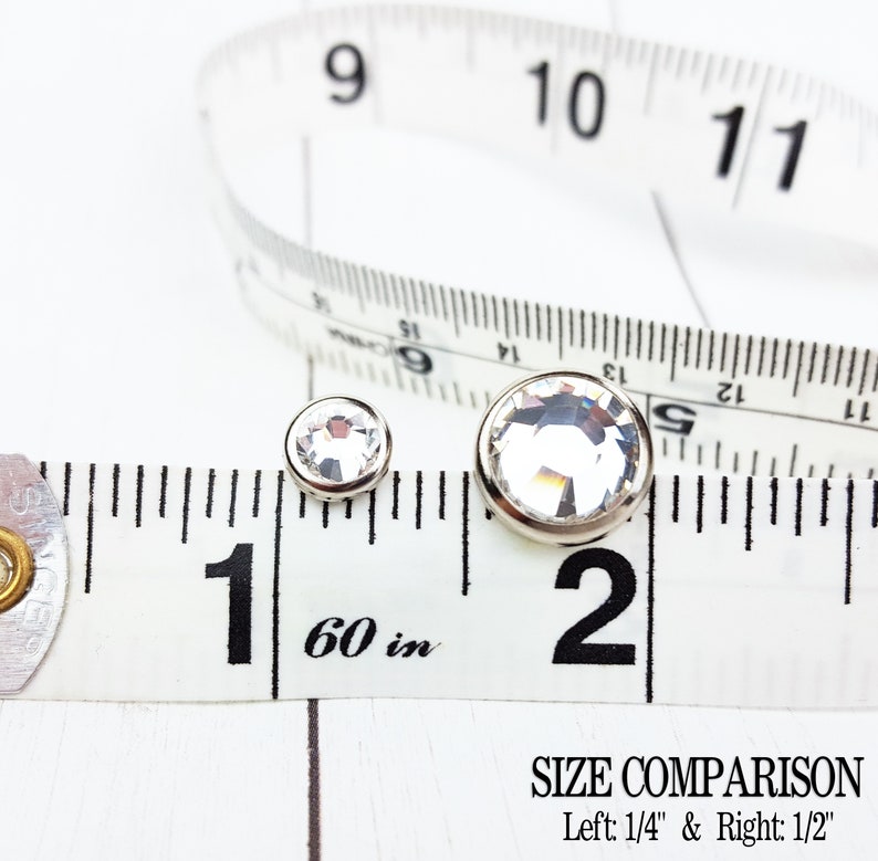 10 Crystal Hair Snaps  Round Silver Rim Edition  Made with image 6