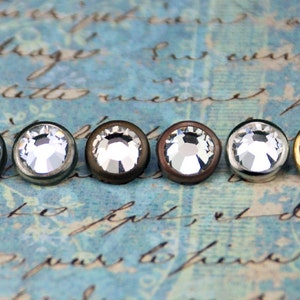 10 Crystal Hair Snaps  Round Silver Rim Edition  Made with image 7