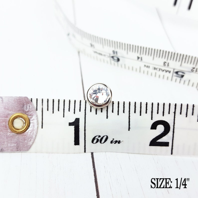 10 Crystal Hair Snaps  Round Silver Rim Edition  Made with image 2